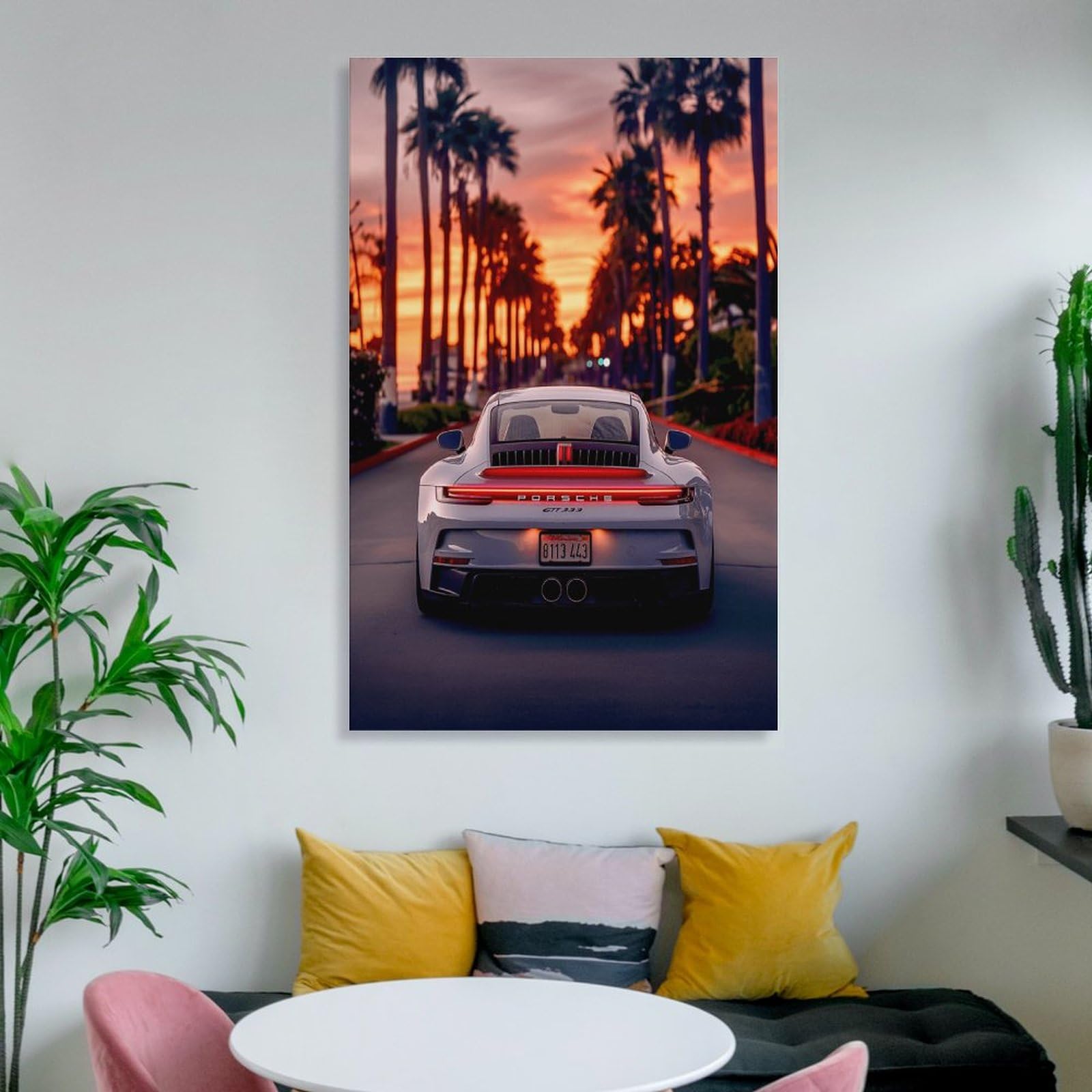 Amazon.co.jp: ポルシェ911車ポスター、夕焼けの風景 (9) 印刷