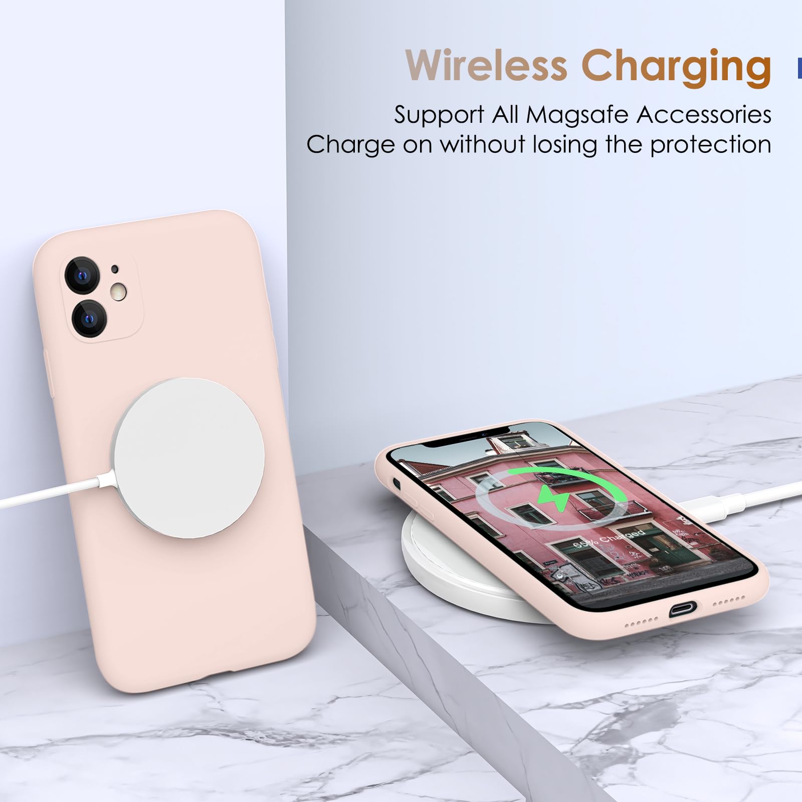 CALOOP IPhone 16 Plus Hülle – Slim-Fit, Flüssigsilikon Mit Hartem Rahmen, Stoßfest & Kratzfest – Kompatibel Mit Kabellosem Laden