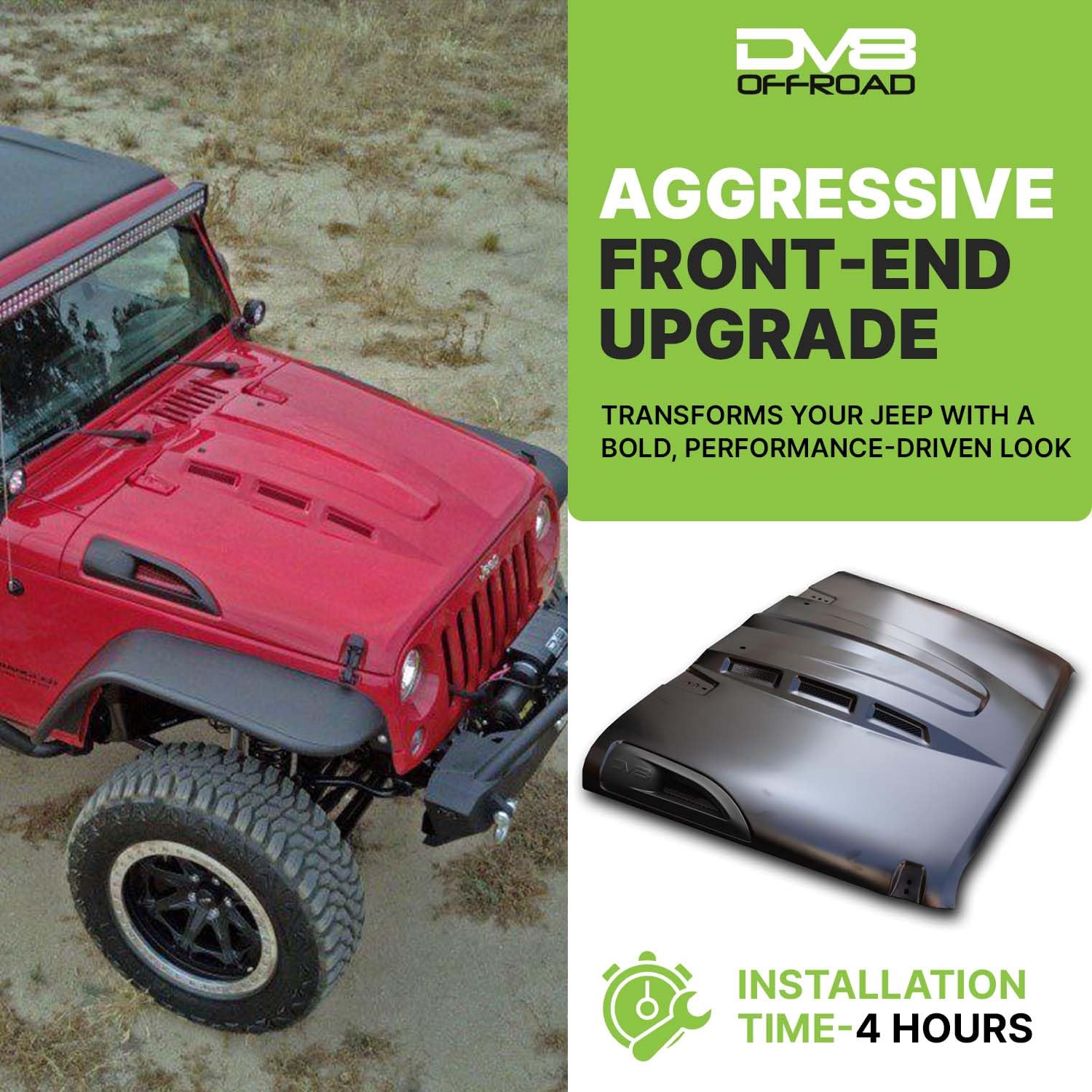 Amazon.com: DV8 Offroad Heat Dispersion Hood Compatible with 2007 