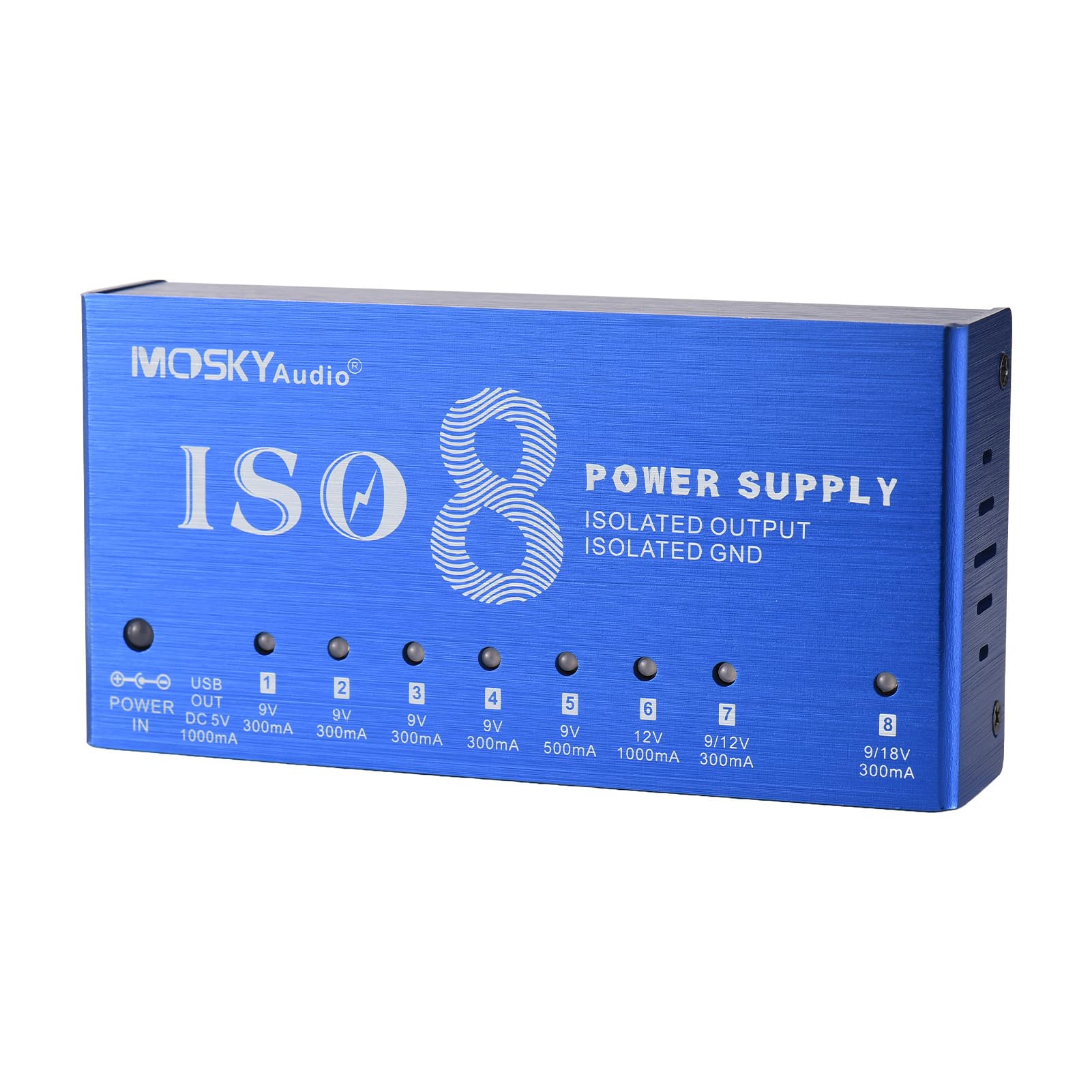 Btuty Alimentatore Per Strumenti Musicali A 9 Canali Con Protezione Indipendente Da Cortocircuito Indicatore Di Alimentazione A Led 8 Uscite CC E 1 Uscita Usb Per Pedale Effetto Chitarra