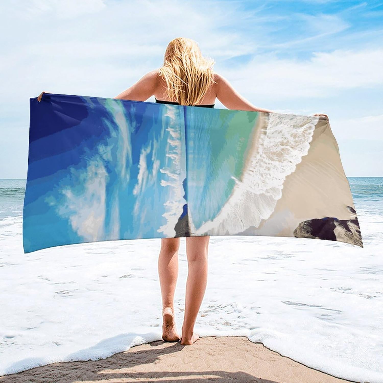 Ocean Sea Beach Towel Vacation Accessories Essentials Soft Lighterweight，Bath Towel for Adults Women Men，Bath Towels Gift for All Occasions, Machine Washable.