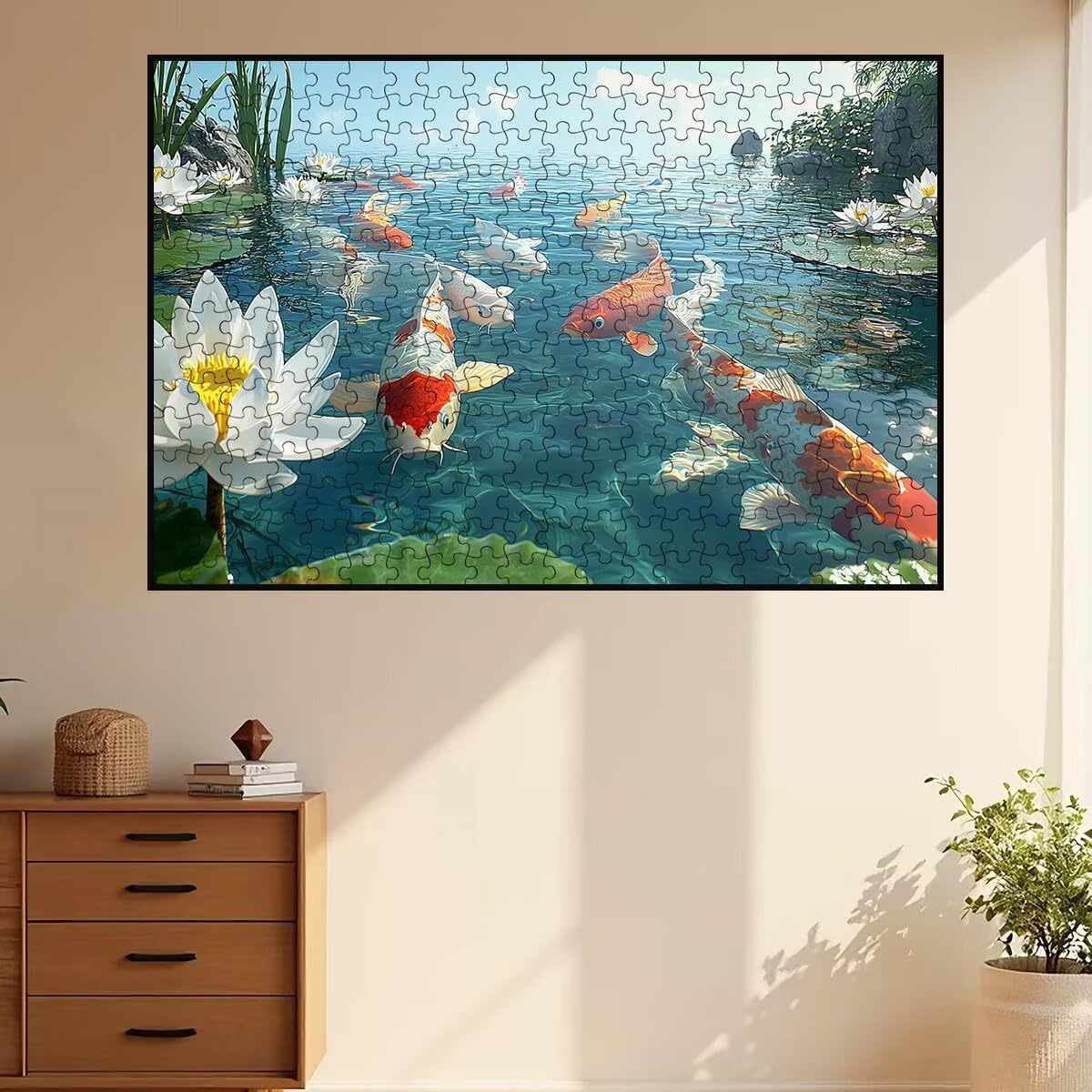Puzzle 4000 sztuk ryb, puzzle 4000 elementów dla dorosłych lotos, drewniane puzzle dla dorosłych Gry edukacyjne, puzzle z wykwintnym pudełkiem do pakowania prezentów dla kobiet, obraz dekoracyjny