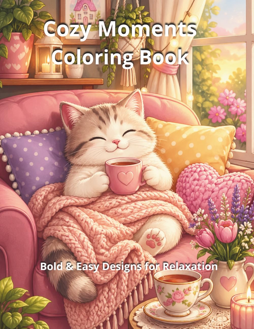 Cozy Moments Coloring Book: Bold & Easy Designs for Relaxation