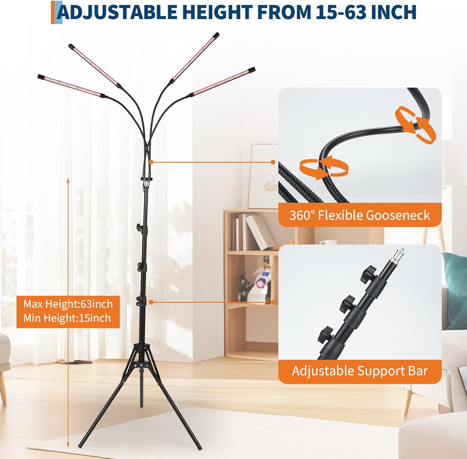 Red Light Therapy Lamp for Face and Body, Portable Red Infrared Light Therapy Device with Stand, 120 LEDs (660nm Red + 850nm Infrared), Adjustable Tripod, Home Use for Skin Care, Muscle Relief, Anti-A