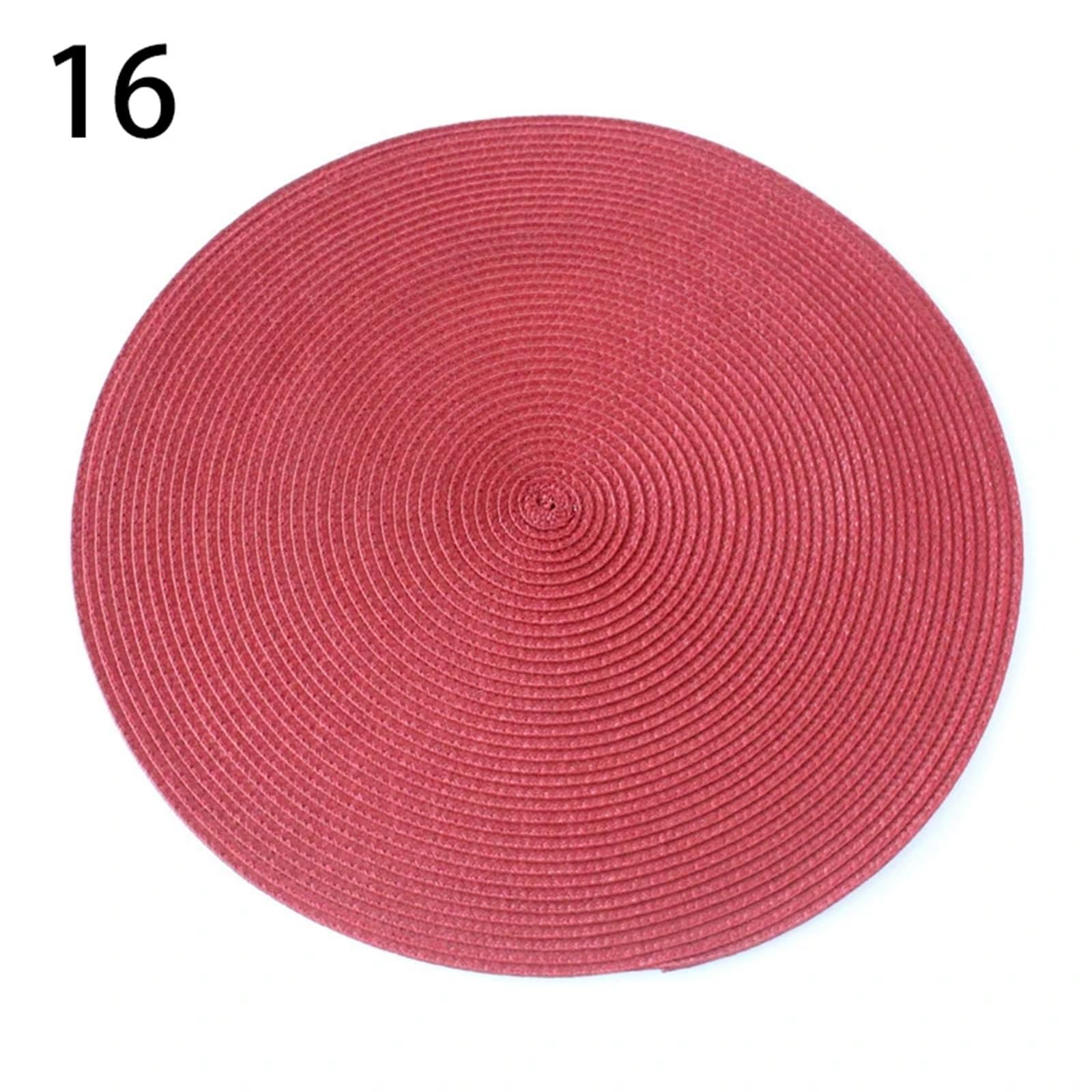 Podstawki, Mata na stół do jadalni 4 szt. Podkładka izolacja bez prania Coaster Decor okrągły pleciony jednolity kolor akcesoria stołowe stołu w(Coffee)