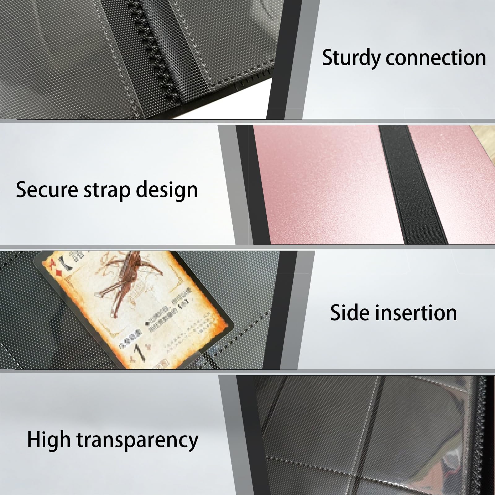 Trading Card Binder-12-Pocket,Total 480 Pockets,Card Collection Binder for Standard Cards Side Loading Card Folder for MTG Sports (Football/Basketball/Baseball) Cards (Pink) - Image 3