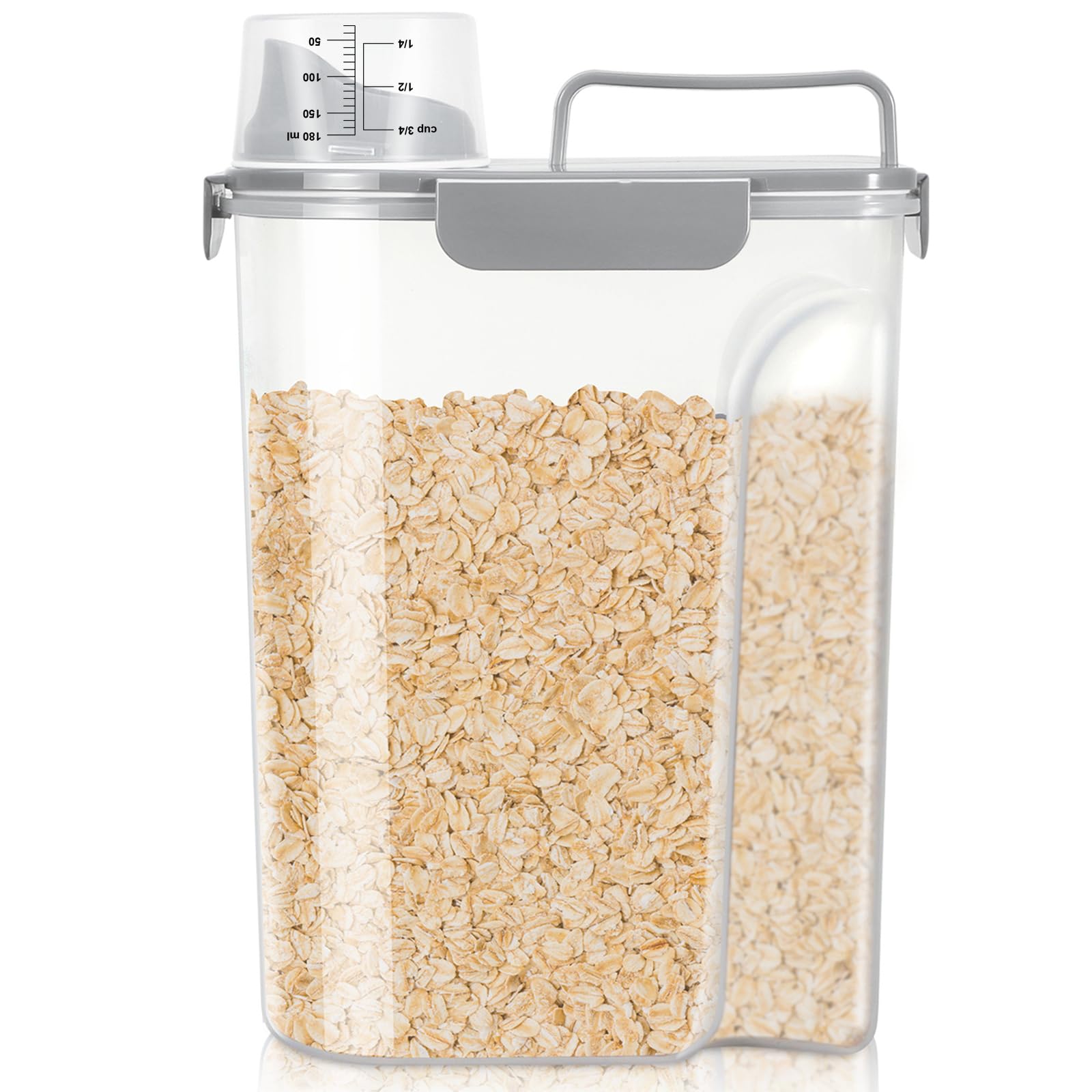 TBMax Rice Container 10 Lbs, Cereal Container Oatmeal Storage, Airtight Food Dispenser with Easy-pouring Spout & Handy Cup for Flour Grain Beans, Pet Dog Cat Bird Food Storage Container