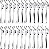 Unokit 24-Piece Stainless Steel Dinner Forks Set, 7.1 Inch Mirror Polished Silverware, Dishwasher Safe Flatware for Home, Kitchen, Restaurant
