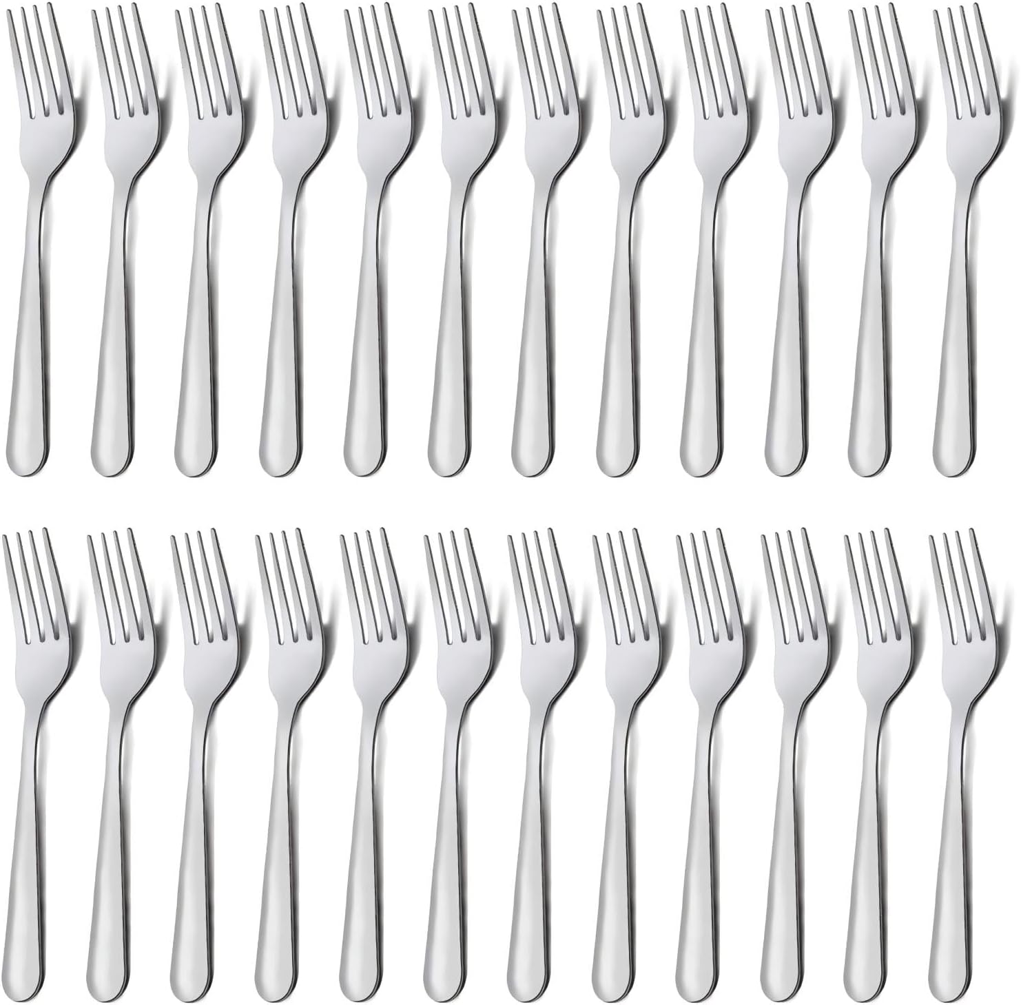 Unokit 24 Pieces Dinner Forks Set (7.1 inch), Silver Stainless Steel Dinner Forks Set of 24, Forks Silverware, Flatware Forks for Home, Kitchen or Restaurant - Mirror Polished, Dishwasher Safe
