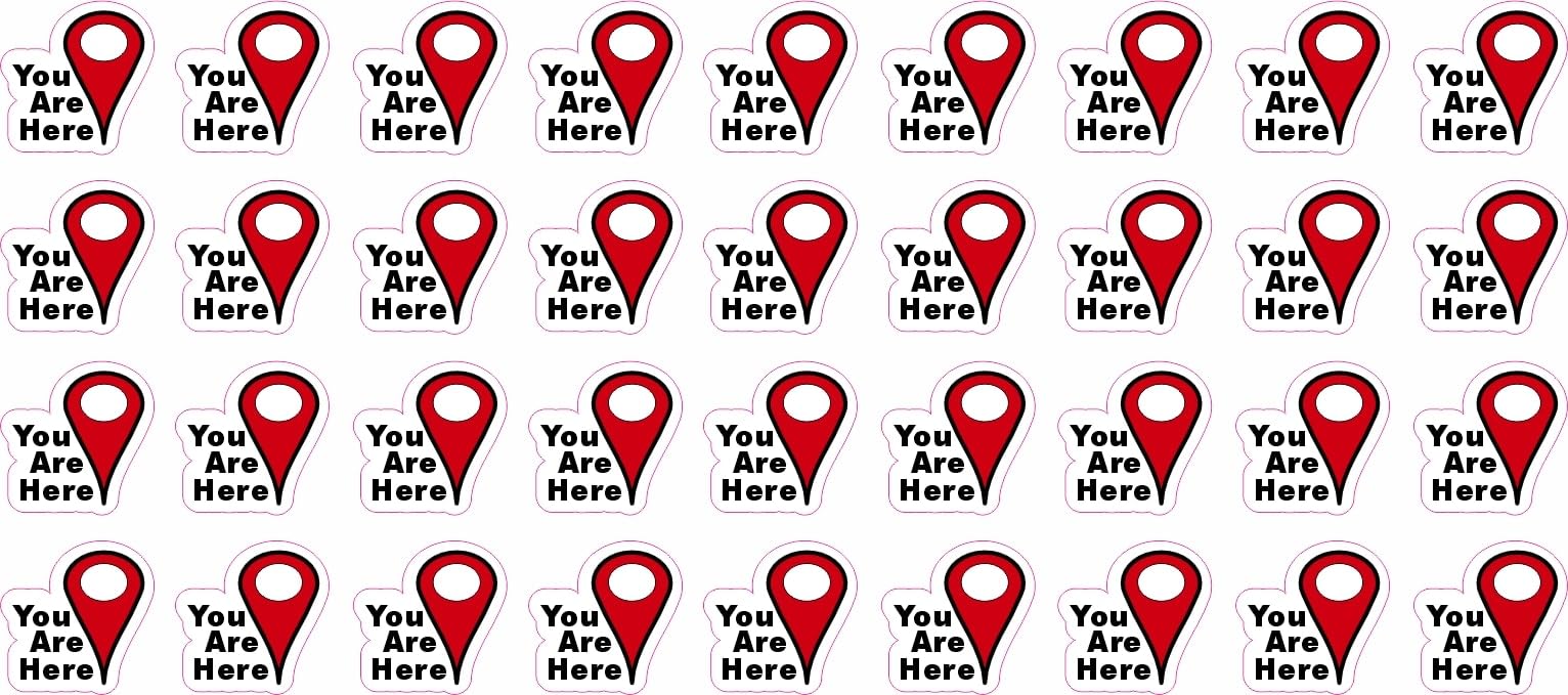 StickerTalk You are Here Map Pointer Vinyl Stickers, 1 Sheet of 36 Stickers, 0.5 inches by 0.5 inches