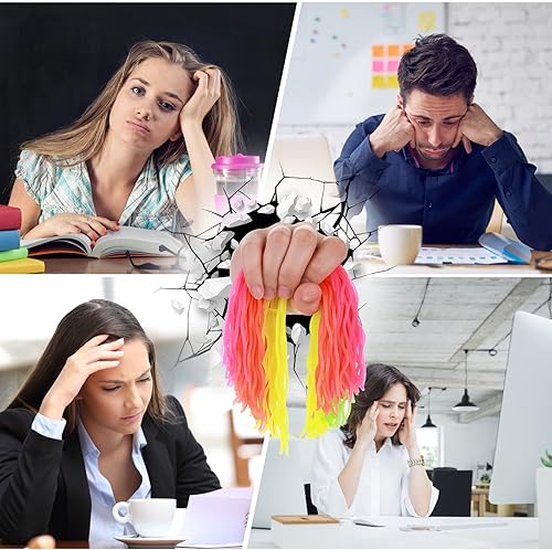 Miniatura 5 de Prasacco 4 piezas de fideos ramen juguete para la ansiedad, bola de espagueti, juguete para la ansiedad para aliviar el estrés