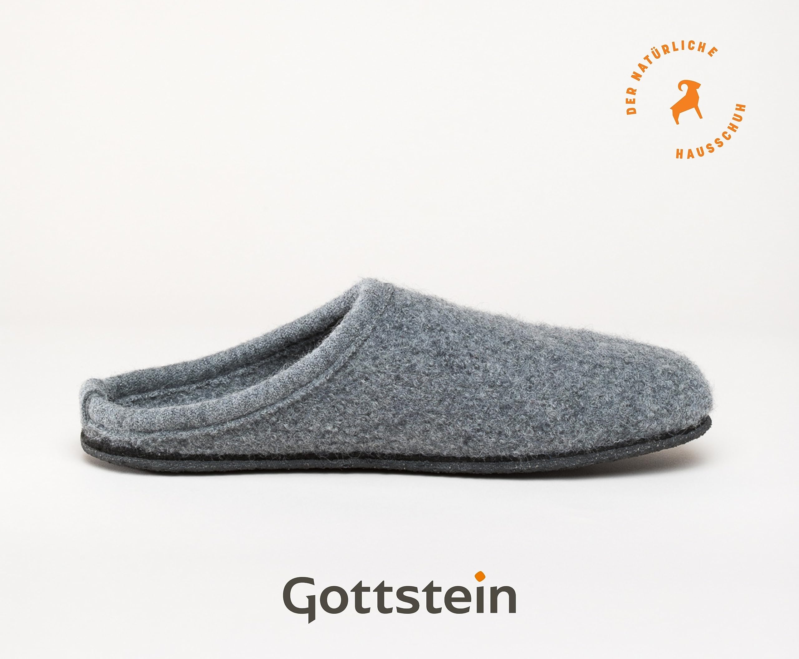 Gottstein Filzpantoffel Alpine Light aus Mulesing-freier Schaf-Schurwolle – Handgefertigte Hausschuhe aus Wollfilz für Damen & Herren Größe EU 36-48 – Patentierte naturub® Naturkautschuksohle