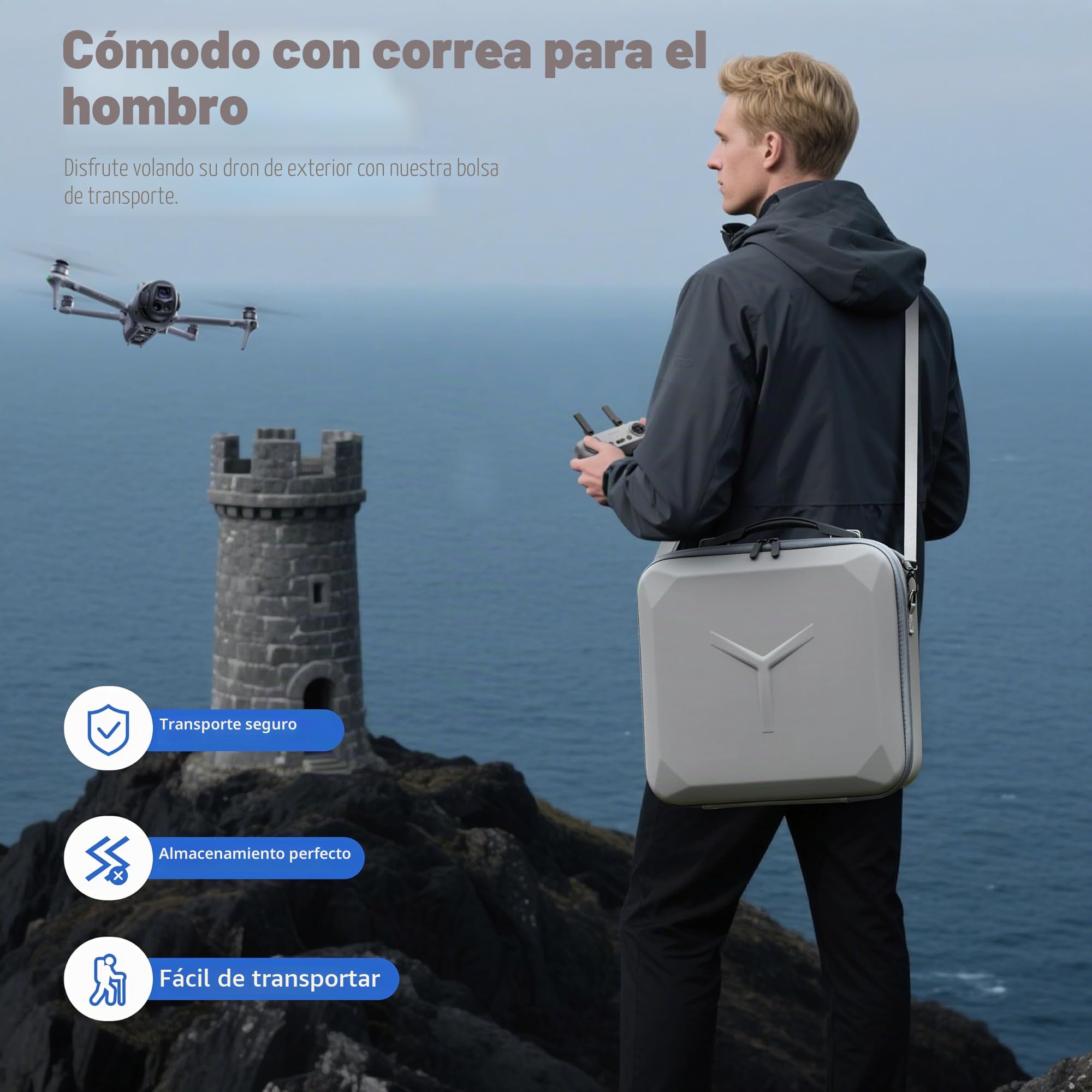STARTRC PHOTO Funda Mavic 4 Pro, Funda de PU para dji Mavic 4 Pro Fly More Combo con RC 2 Controller Almacenamiento de Viaje para dji Mavic 4 Pro Accesorios, Estación de Carga de la batería