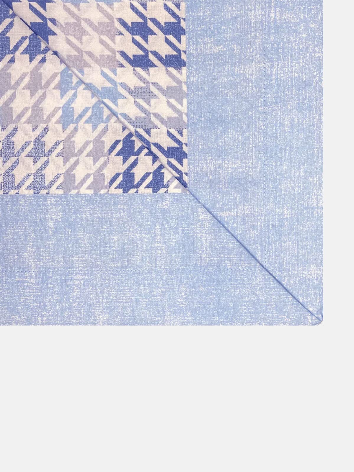 Parure de lit FLASH ÉCHACKS CPL avec 2 taies d'oreiller carrées bleu pour lit deux places
