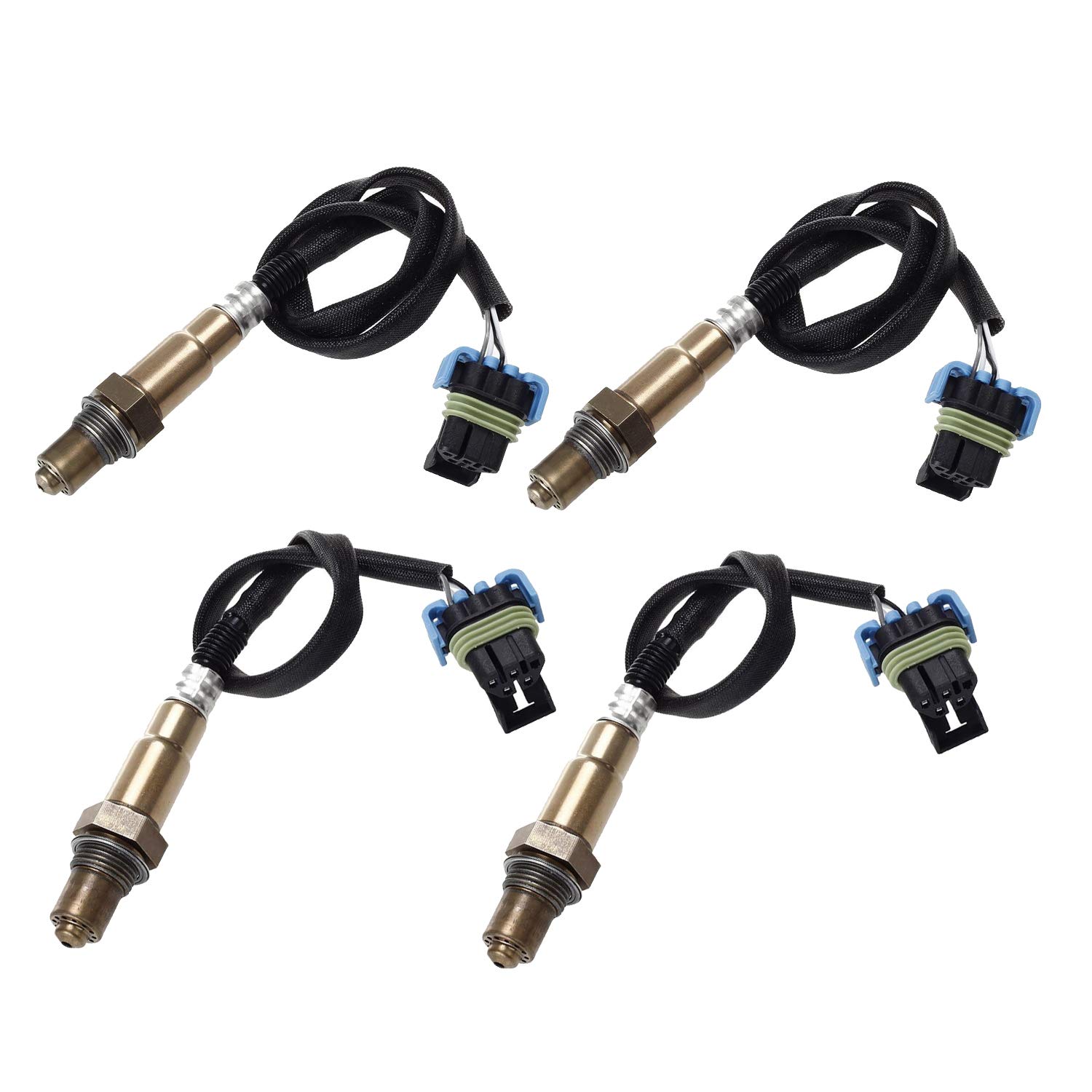O2 Oxygen Sensor 2Pcs Upstream + 2Pcs Downstream Compatible with 2009 2010 2011 Buick Enclave Chevy Traverse Gmc Acadia, 2009 2010 Saturn Outlook 02 Sensor V6-3.7L OE# 234-4815*2 234-4816*2