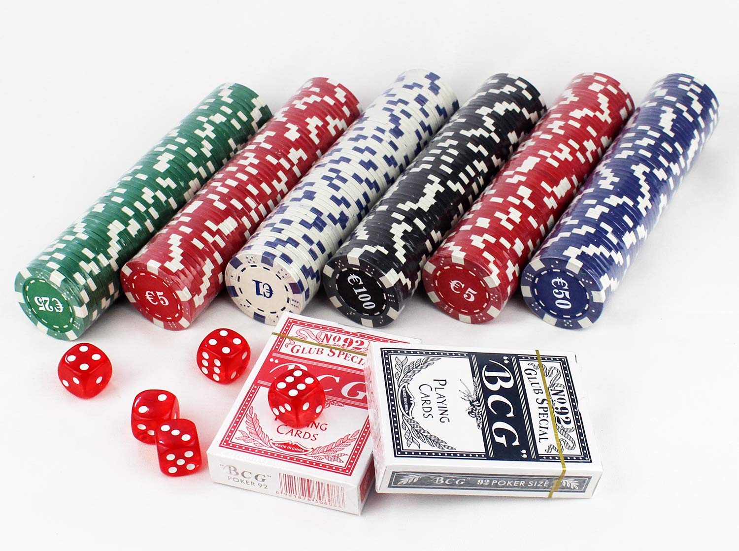 MASMAS Set de Poker/Póquer, Texas Holdem, Blackjack Completo con Maletín de Aluminio, Juego de Fichas Plástico, Mini Casino Portátil, Accesorios de Baccarat, Juegos de Mesa y Entretenimiento