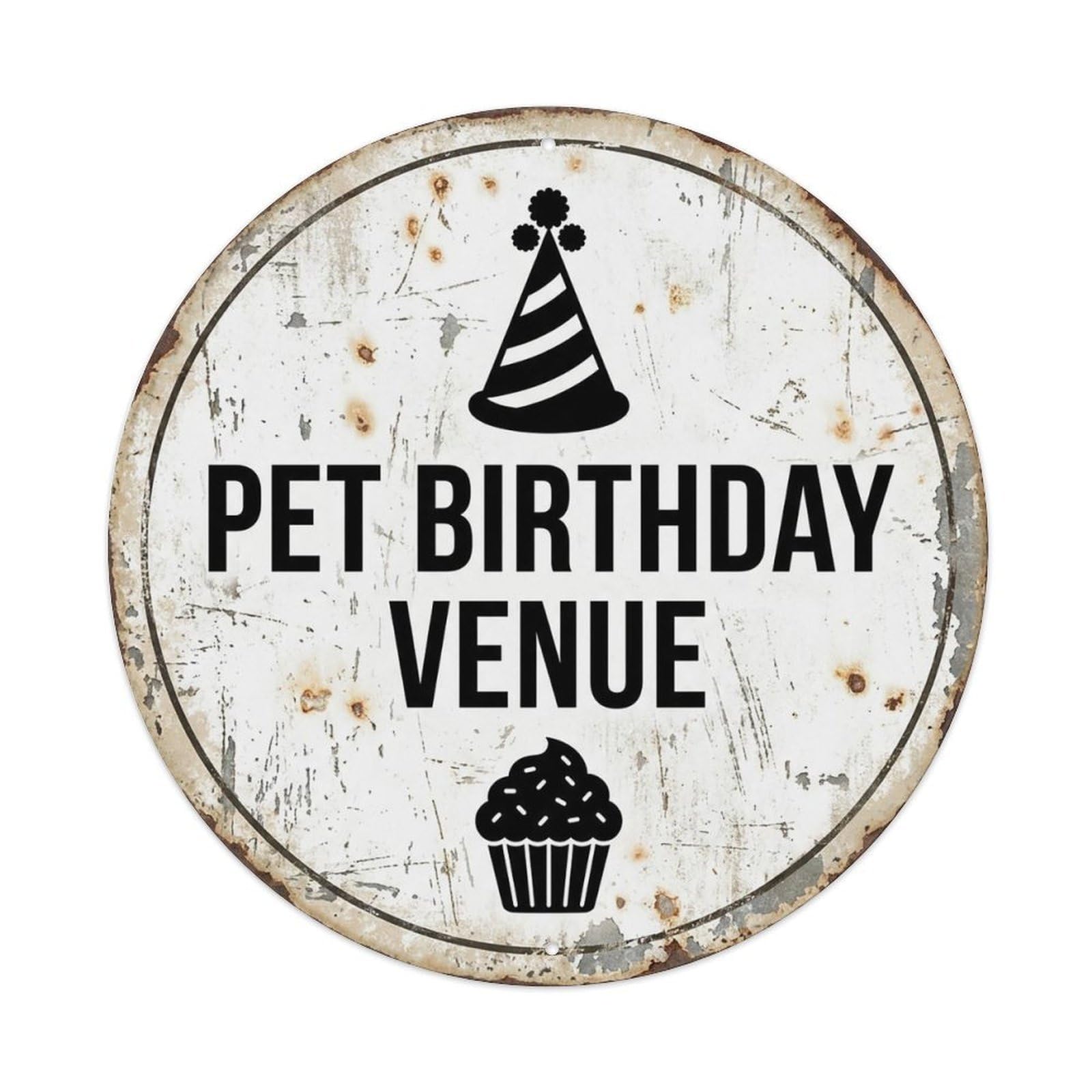 Vintage Pet Birthday Venue Decor Metal Tin Sign