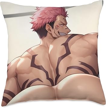 Sexy Bara Manga Muscle Stud Bubble Butt Yaoi Anime Comics Throw Pillow