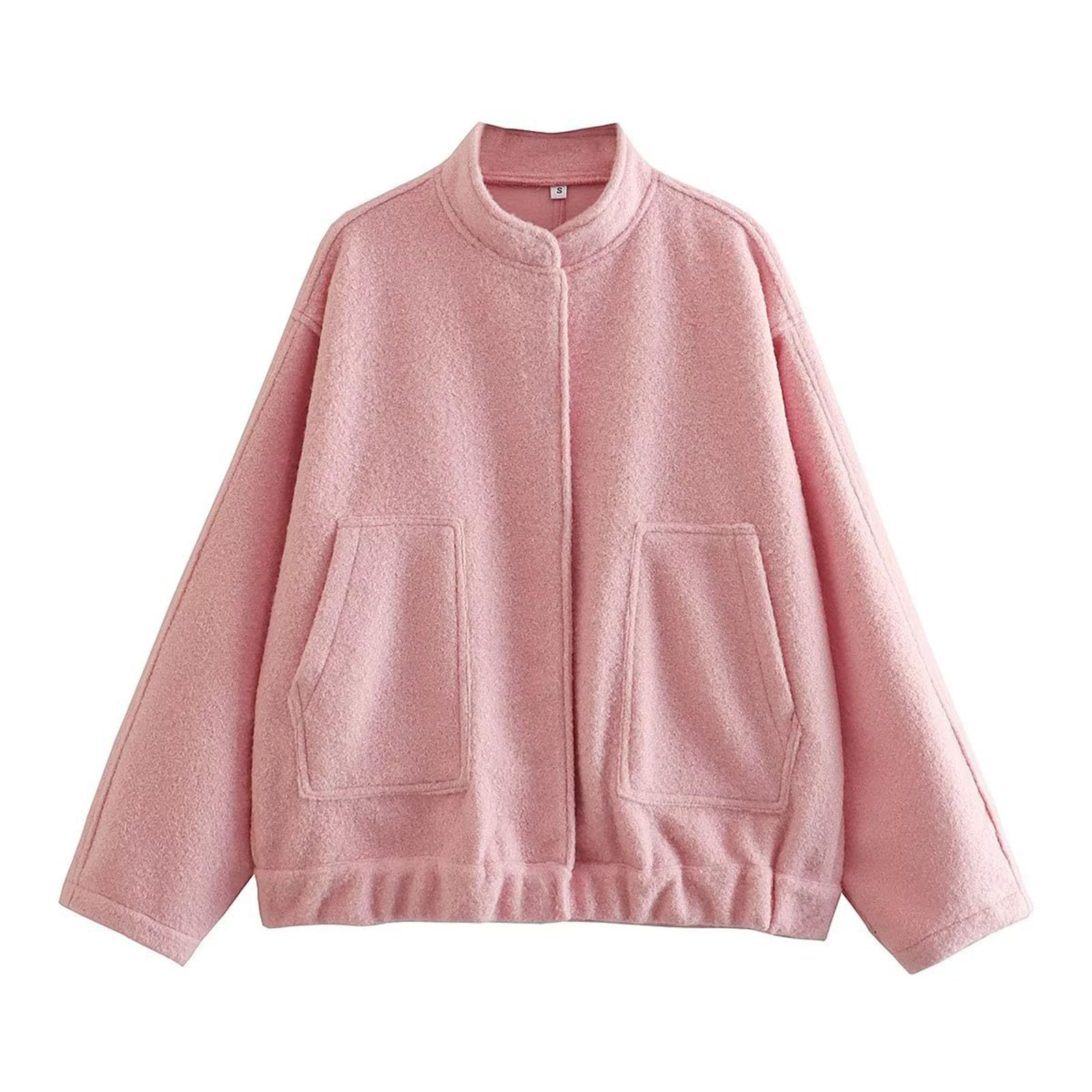 Chaqueta Mujer Invierno Abrigos De Cazadora Forro Polar，Chaqueta polar femenina moderna corte holgado estilo urbano cuello liso ideal para uso diario actividades otoño invierno