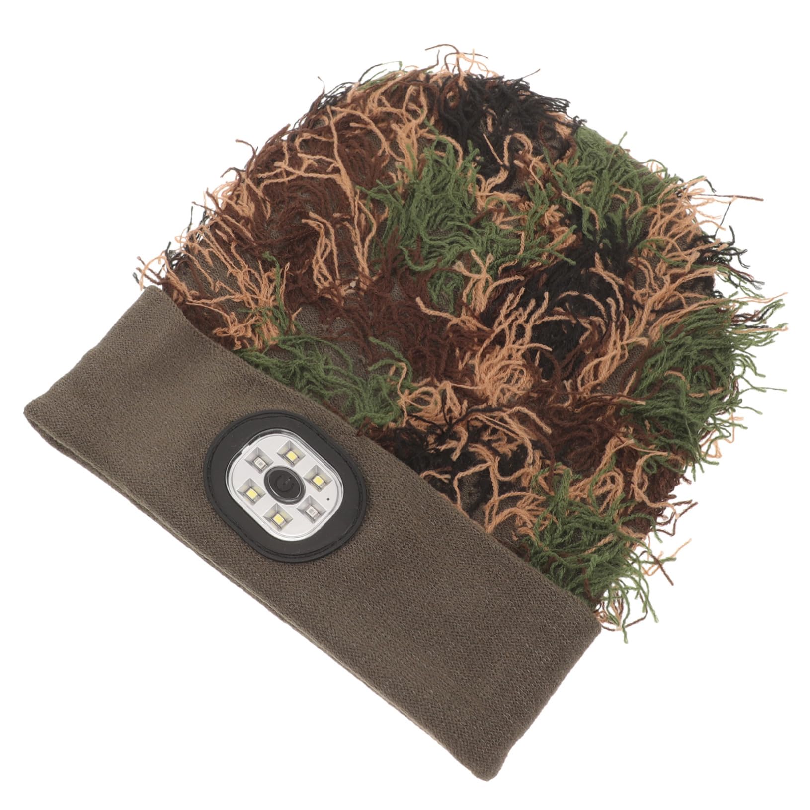 LIFKOME Led Headlamp Hat Camouflage Fleece Hat with Built-in Lights for Running Camping