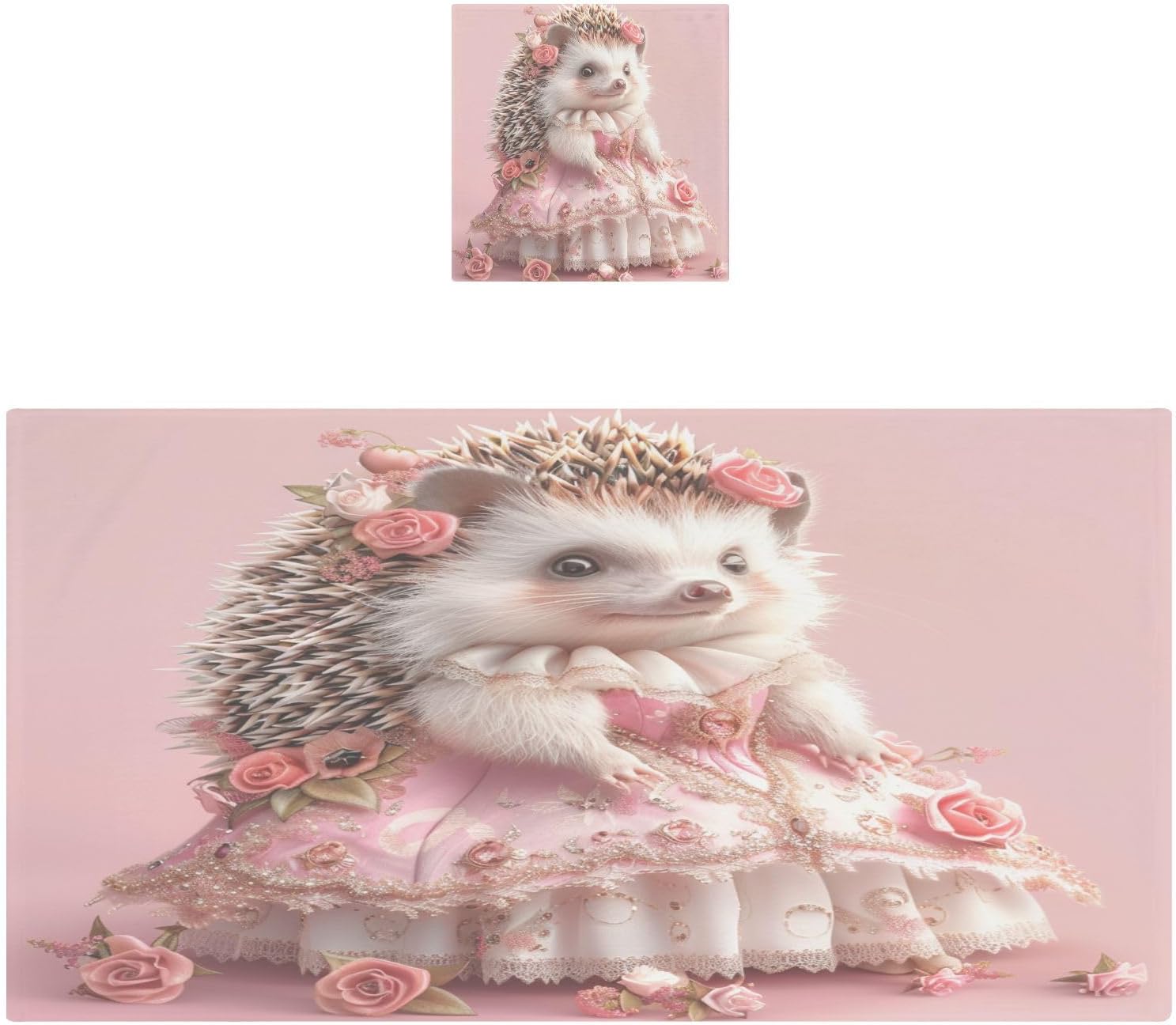 Hand Towels Premium Soft and Highly Absorbent Cute Furry Hedgehogs 2 Pcs Towels for Bathroom Set 100% Cotton Decorative Face Towels