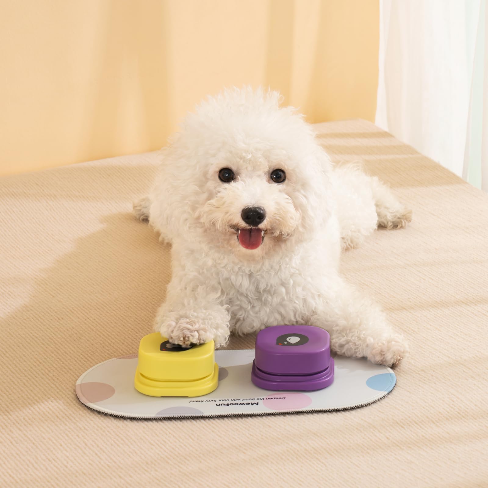 Mewoofun ペット用　知育トイ　ボタン　コミュニケーション Amazon | MEWOOFUN 犬用 録音ボタン 4個入り 会話ボタン 音声