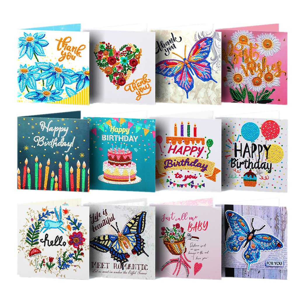 3D kerstkaarten | 8 stuks | Diamond painting – Diamond Painting Expert