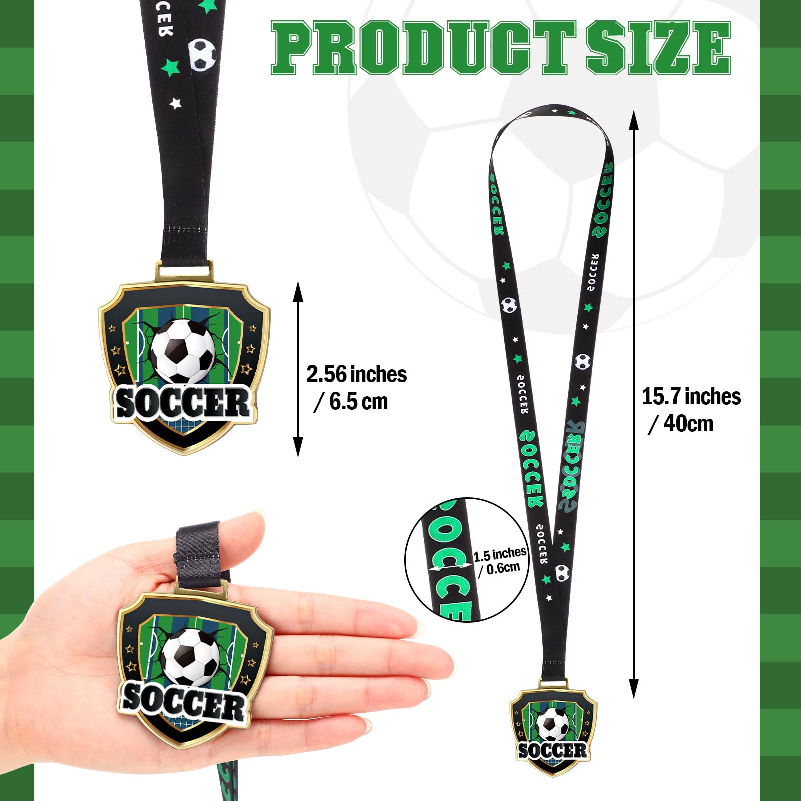 Loetere Soccer/Cornhole/Swimming Award Medals Bulk with Neck Ribbon 2. 56