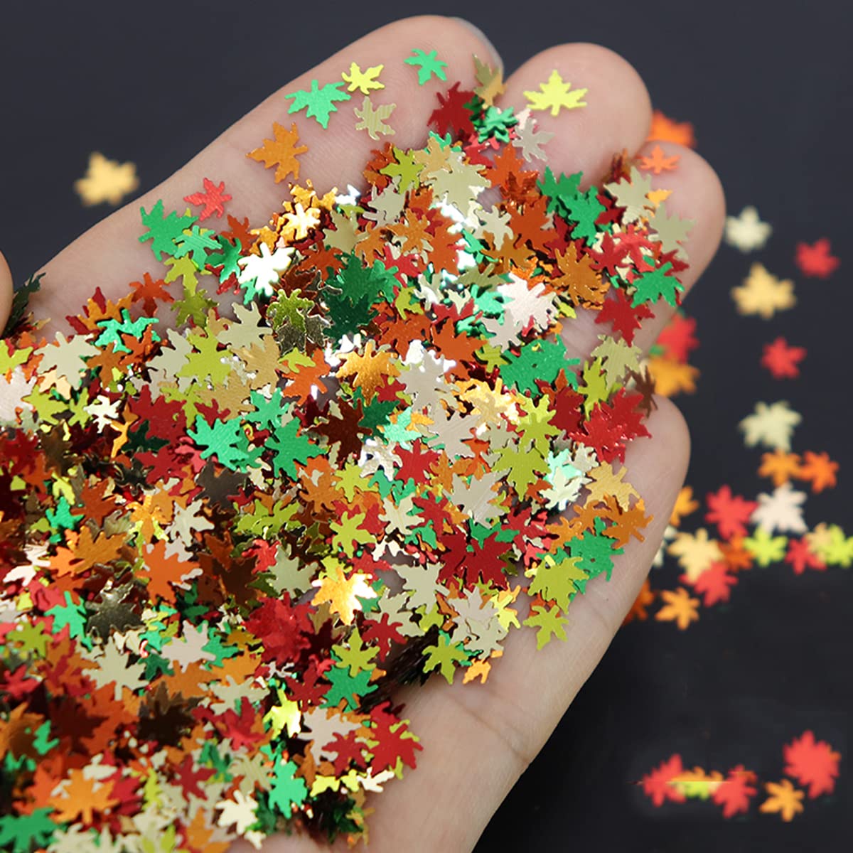 1 Box Green Weed Leaves Pot Leaf Glitter Nails Holographic Grass 3D Shape Gel Acrylic Nail Art Decorations for DIY Festival Accessories Weed Glitter Green Pot Leaf Sequin