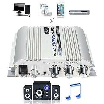 Amazon | 300W 12V 2.1CH パワーアンプ Hi-Fi ステレオアンプ
