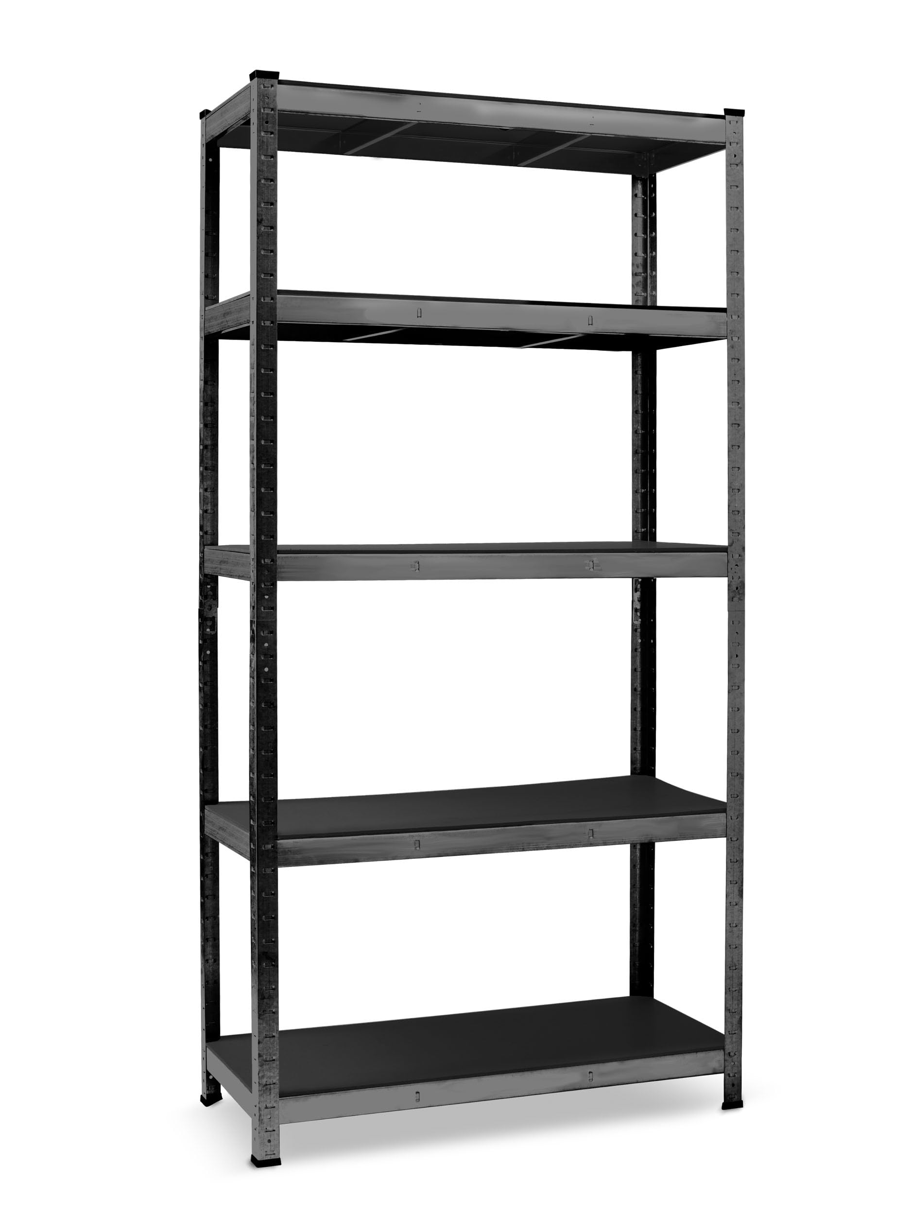 Humberg Regal Kellerregal Lagerregal Metallregal Schwerlastregal Belastbar Bis 875 kg 5 Ablagen Abgerundete Ecken 180 x 90 x 40 cm Schwarz