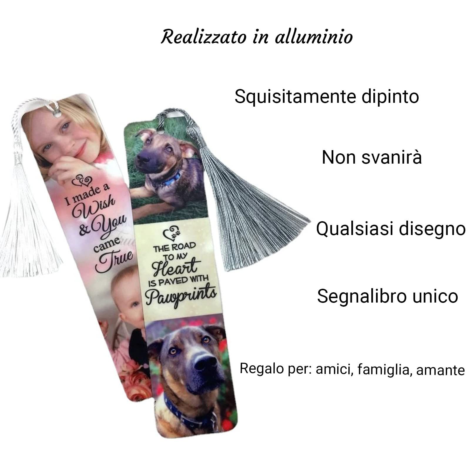 Personalizzato Segnalibri Segnalibro in Metallo con Nappa Segnalibro Personalizzato con Foto Frase (2)