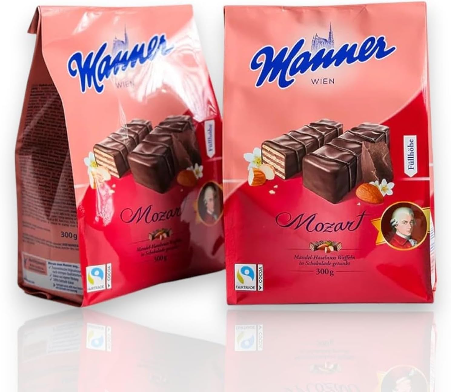 Manner Original Manner Mozart Mignon Wafer - Delicious Austrian Wafer Wafers with Almond- Dark Chocolate Wafers Ideal for Snacking, Sharing, & Gifting - 3 Pack