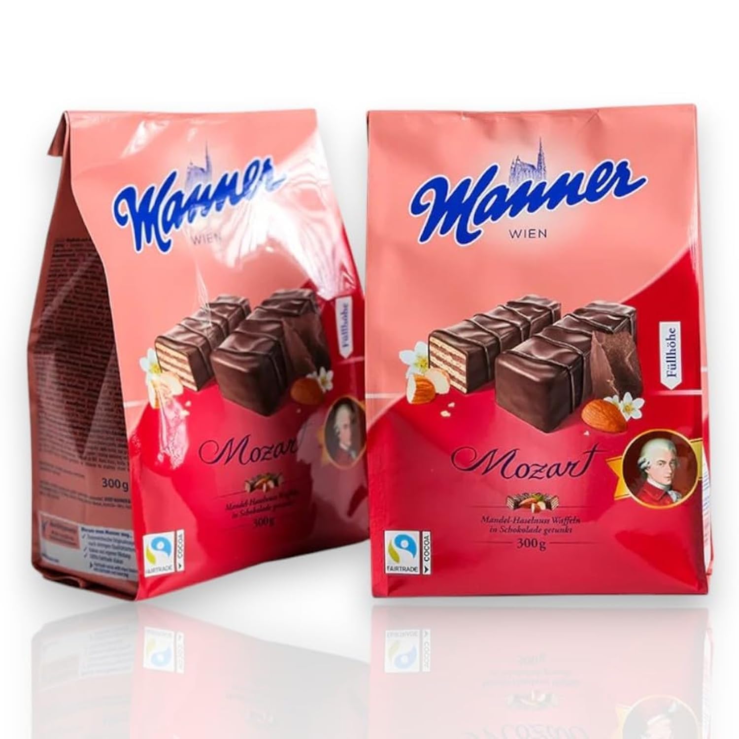 Manner Original Manner Mozart Mignon Wafer - Delicious Austrian Wafer Wafers with Almond- Dark Chocolate Wafers Ideal for Snacking, Sharing, & Gifting - 3 Pack