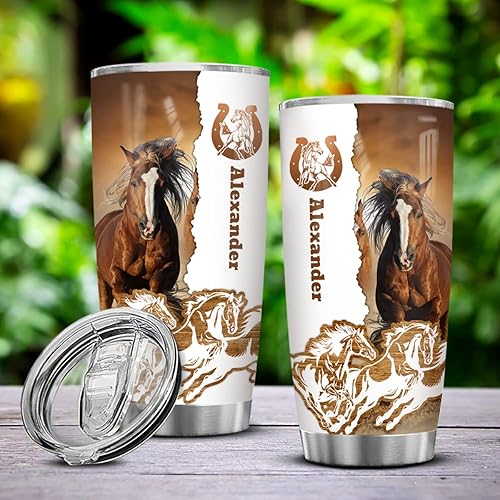 Miniatura 3 de winorax Vaso de caballo, regalo personalizado de caballo para hombres y mujeres, vasos de caballos, vasos de acero inoxidable, taza de viaje para