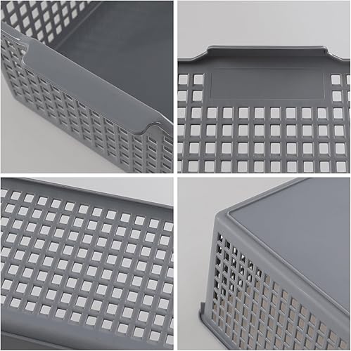 Miniatura 2 de Ramddy Paquete de 3 cestas de almacenamiento grises, cestas organizadoras de plástico grandes