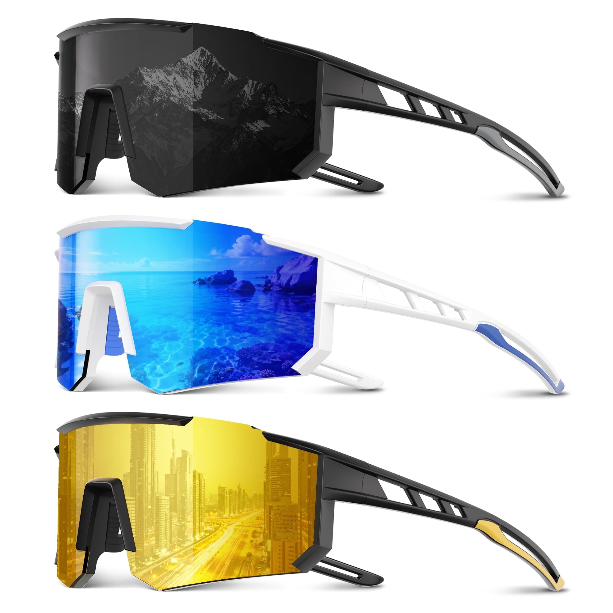 Polarized Sports Sunglasses Men Women for Running Baseball Cycling