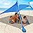 Beach Canopy Tent Sun Shade with UPF 50+ UV Protection, Beach Tent Sun Shelter with Sandbags, Poles and Ground Pegs and Anti-Wind Ropes for Outdoor, Camping, Backyard and Picnics