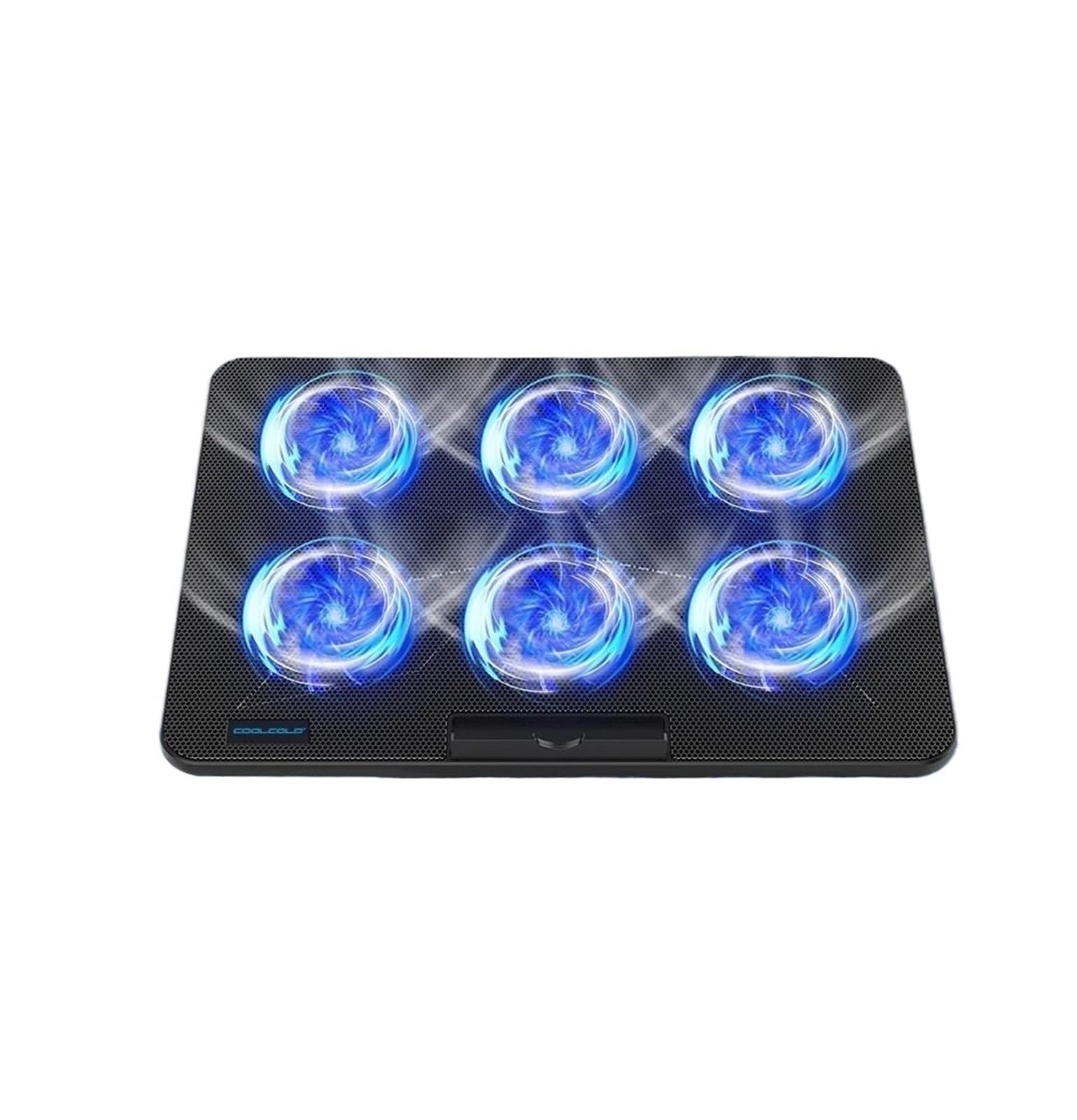 Laptop Cooler podstawka pod laptopa Podkładka chłodząca do laptopa z 6 cichymi wentylatorami, regulacją prędkości wiatru na 7 wysokości, podkładką chłodzącą do laptopa z telefonem komórkowym