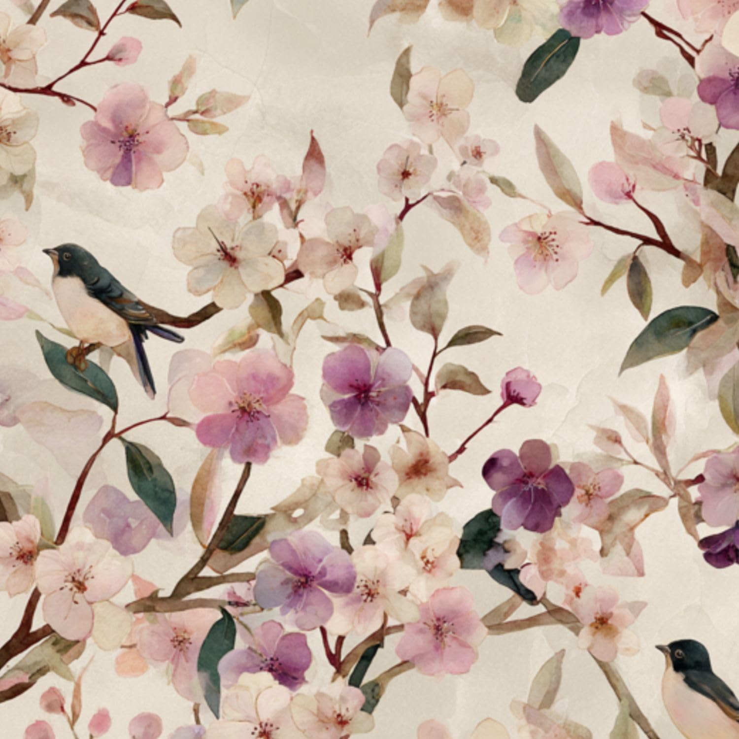 DERUINVAIO Self Adhesive Feature Removable Handcrafted Watercolor Peel and Stick Vinyl Wallpaper Roll, Sticky Lining Paper for Bedroom, Living Room, Kitchen Walls