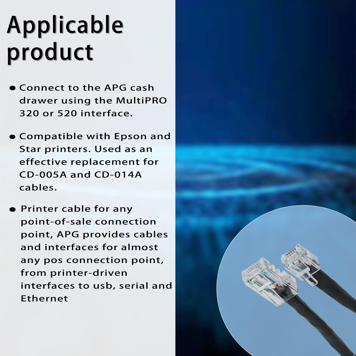 Snapklik.com : Hoqqf APG Printer Interface Cable CD-101A, RJ12 6-Pin To ...