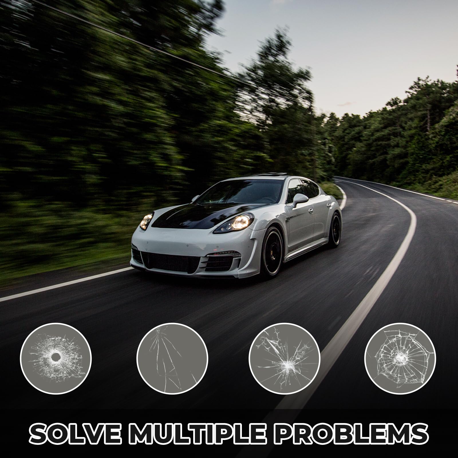 Windscreen Chip Repair Kit, Windscreen Repair Kit, Upgraded Glass Repair Kit, 5 Min Quick Glass Repair Liquid, Long-Lasting for Windscreens, Windows & Mirrors, for Most Crack Types, Pack of 1 - 5