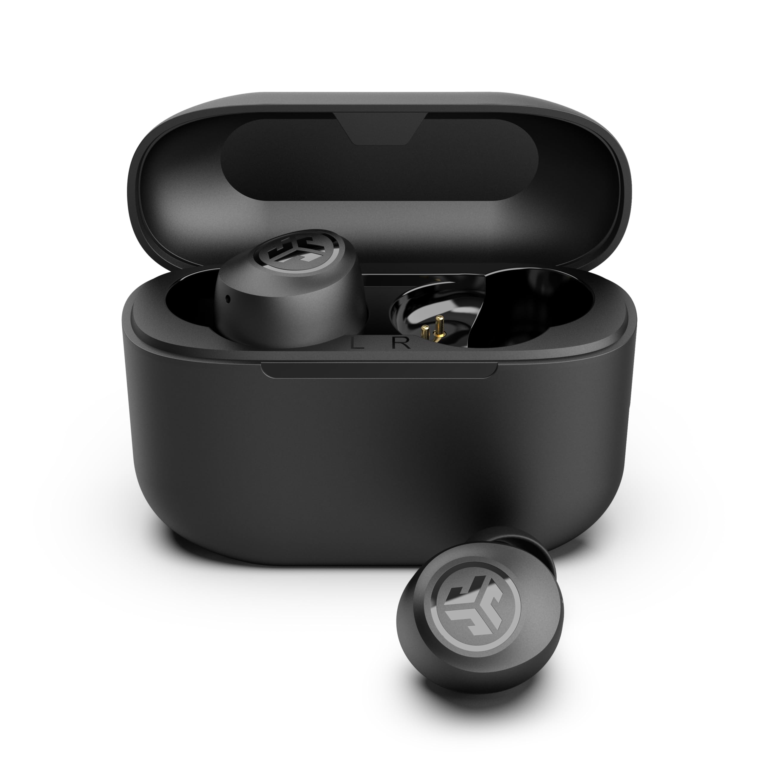 JLab Go Air Pop+ Ecouteurs Bluetooth sans Fil - Écouteurs Intra-Auriculaires avec Micro, 35+ Heures d'Autonomie, Ecouteur et Boîtier de Charge, Oreillette Son Personnalisé EQ3, App, Noir Minuit