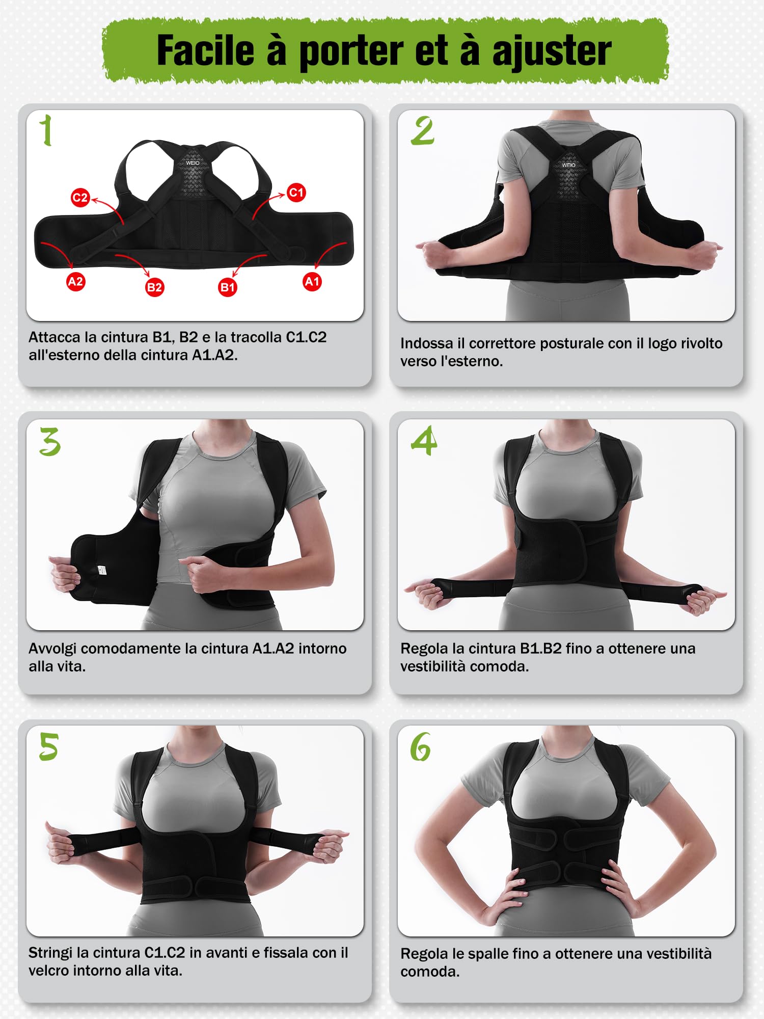 Fascia Correttore Posturale Spalle Schiena: Correttore Posturale Lombare Supporto Donna Uomo- Tutore Spalla Busto Schiena Dritta Elastica Regolabile - Ortopedico Cintura Raddrizza Schiena Collo XXL