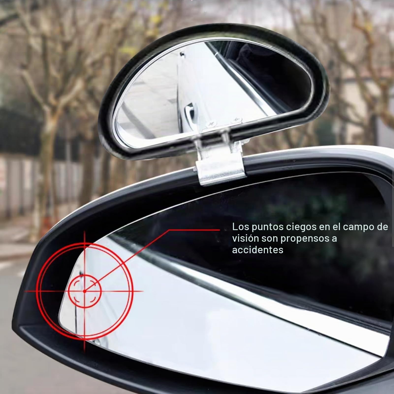 2pcs Espejo Punto Ciego Espejo Retrovisor Exterior Coche retrovisor ajustable multiángulo Punto ciego,marcha atrás Compatible con camiones,SUV,furgonetas escuelas de conducción