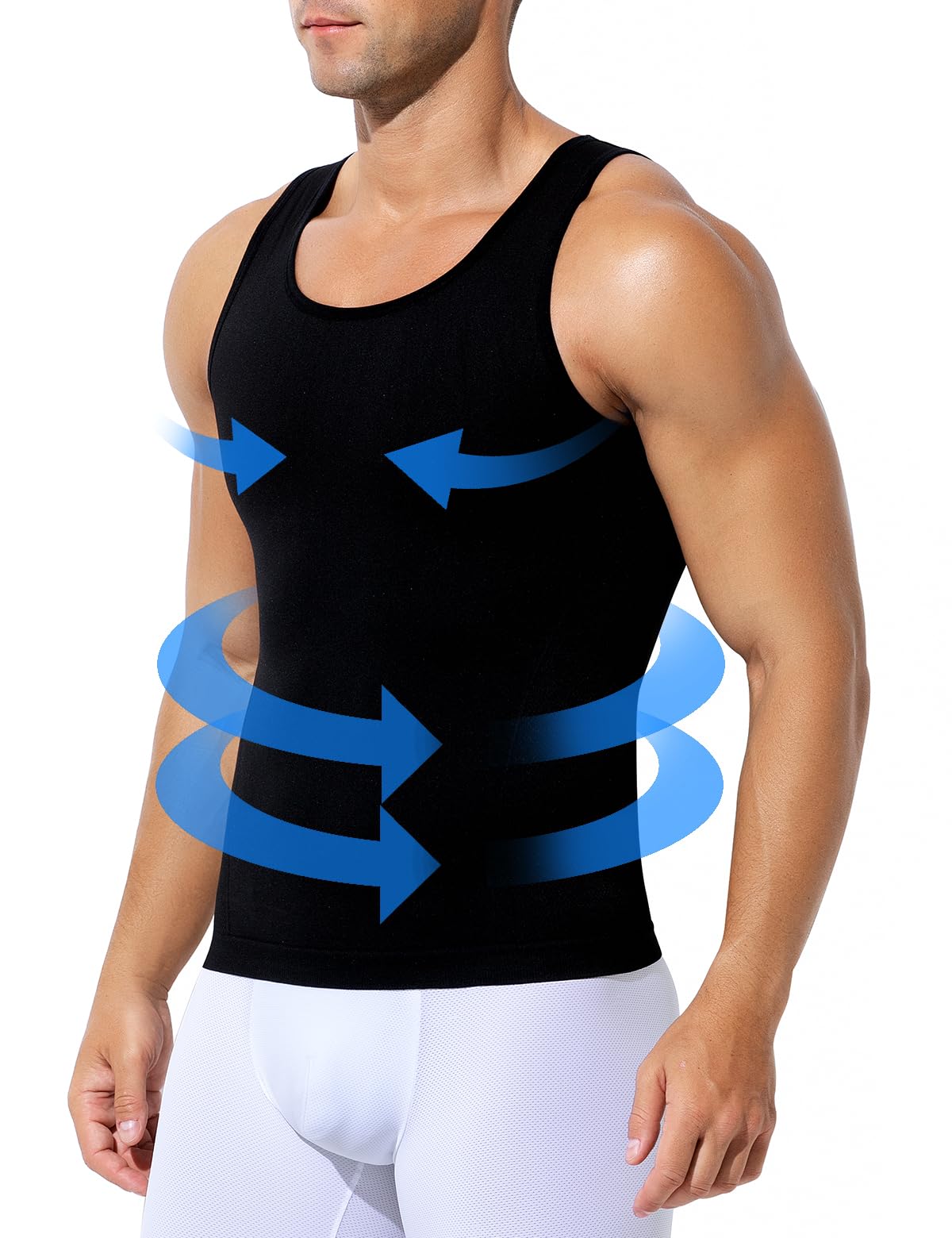 Casey Kevin Shapewear Herren Bauchweg Unterhemd Kompressionsshirt Tank Top Herren Body Shaper Compression Shirt