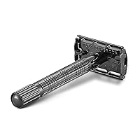 Vista 4 de VIKINGS BLADE Safety Razor for Women + 5 Swedish Steel Blades. Quick Release Head, Double Edge. Smooth, Reusable, Recyclable (Model: Athena)