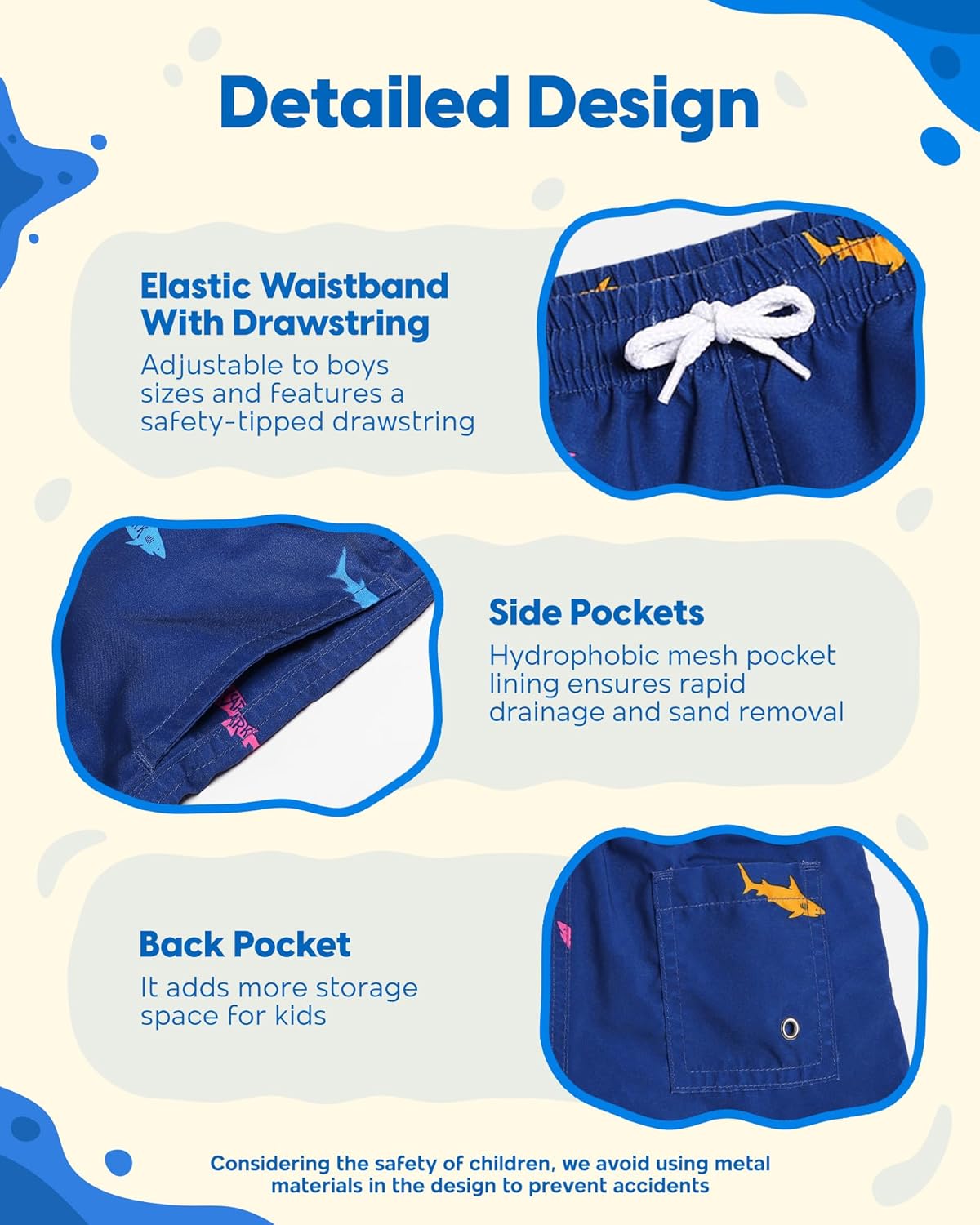 maamgic Boys Swim Trunks Toddler Swim Shorts Little Boys Bathing Suit Swimsuit Toddler Boy Swimwear - Image 4