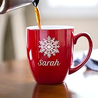 Vista 18 de Engraved Personalized Create Your Own Coffee Mug (Red) - Large Customized Coffee Cup, Custom Oversized Mug, Personalized Mug with Text