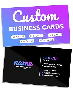 Custom Business Cards - 16pt Glossy - Made in the USA (50 to 10,000 Cards) - Amazon product rated Grade B